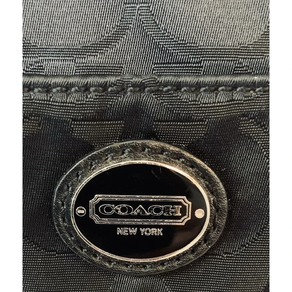 Coach Signature Black Jacquard Padded Tablet/Laptop Pouch 13